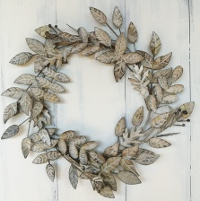 Vintage Metal Wreath of Leaves by Casa Verde